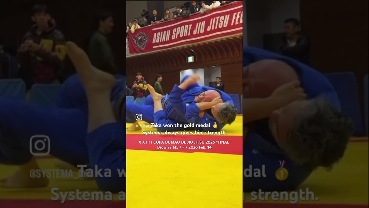 Taka won the gold medal 🥇 X X I I I COPA DUMAU DE JIU JITSU 2026 &ldquo;FINAL&rdquo; Brown / M5 / F