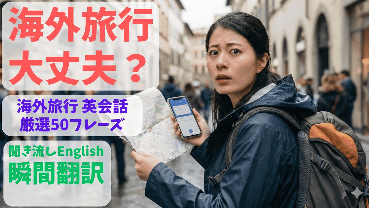 久しぶりの海外旅行もこれ1本で安心！英単語聞き流し簡単50フレーズ｜空港・ホテル・食事・トラブル全網羅