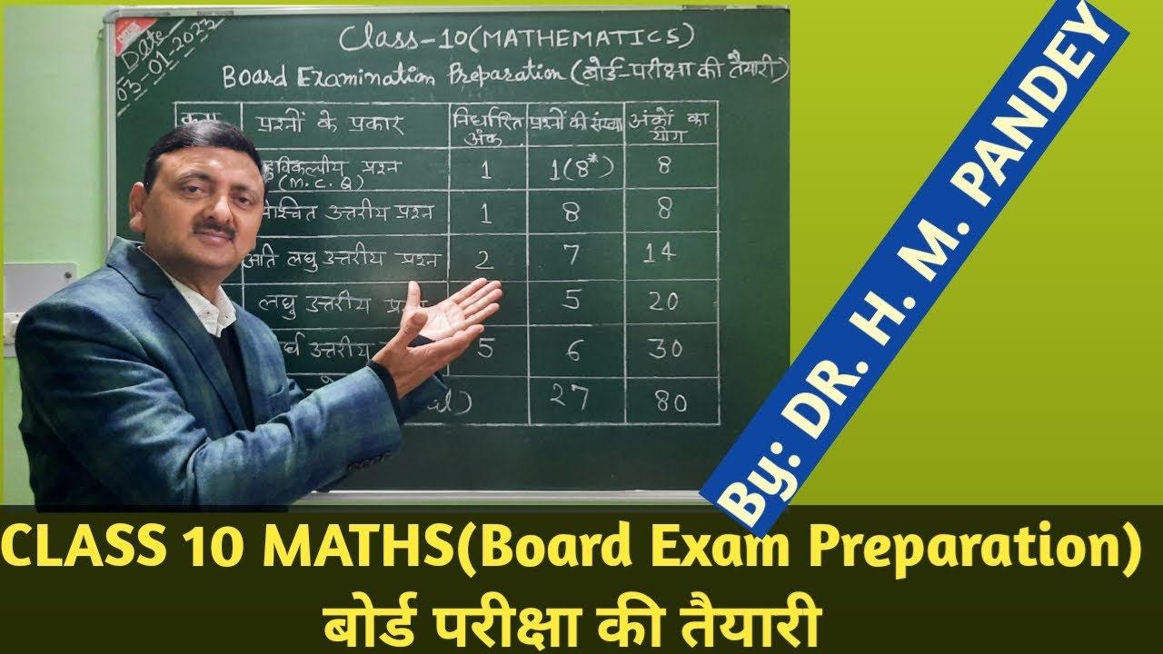 Class X Maths, Board Exam Preparation, Video-1, Marks Distri.(बोर्ड परीक्षा की तैयारी, अंक विभाजन)