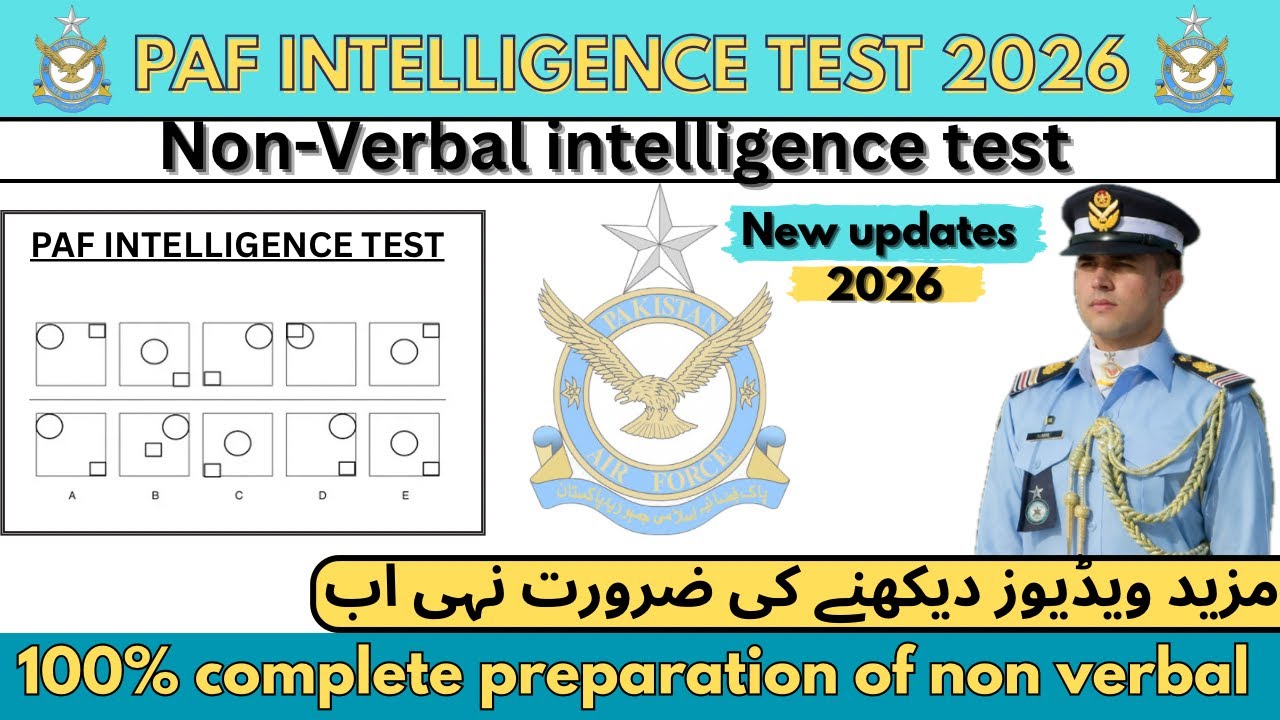 PAF Non-Verbal Intelligence Test Complete Preparation | Free Notes for All Posts