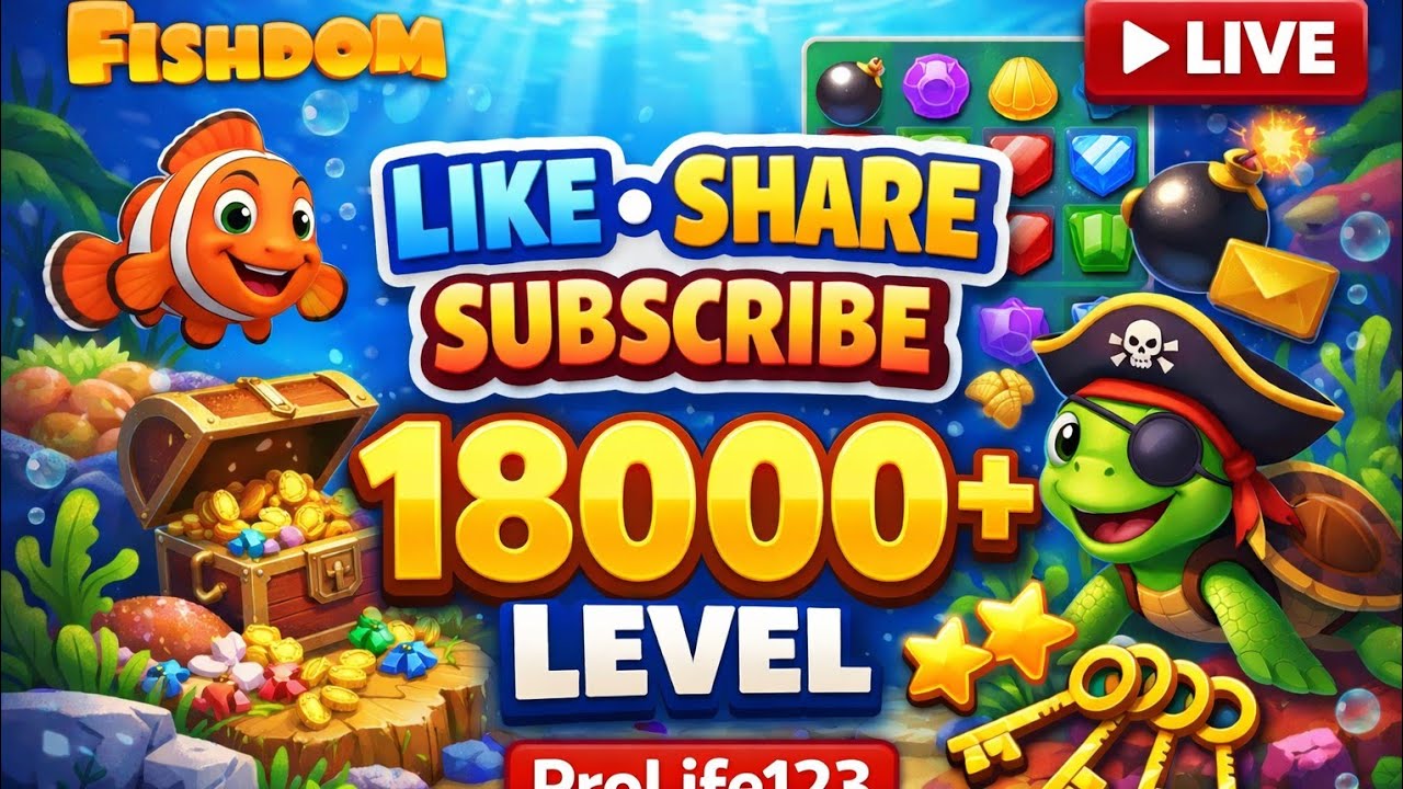 Fishdom 16300+ Level |  subscribe & like = 🥰 | support my youtube channel | #LiveStream #games