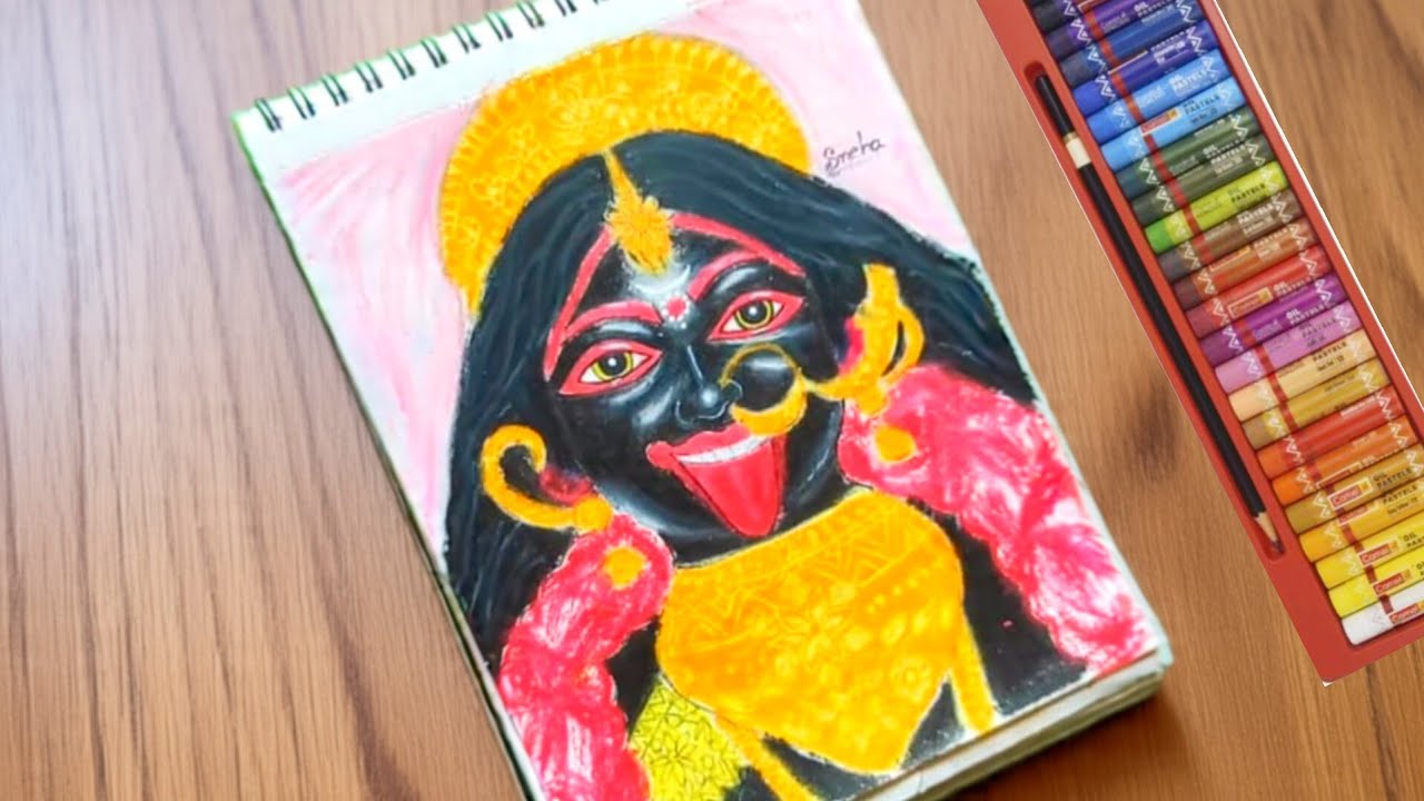 Shyam sundari kali maa drawing last part || Oil pastel color drawing || joy shyam sundari kali maa 