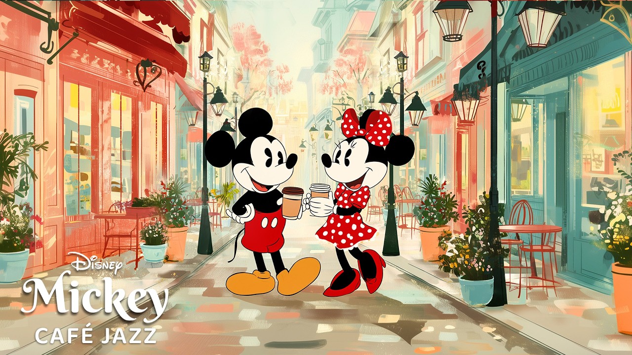 Джазовая кофейня Disney | Расслабляющая прогулка по улицам с Микки и Минни