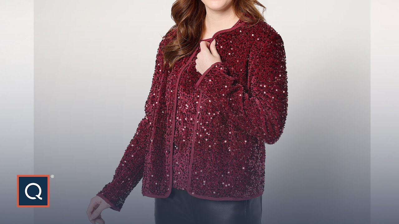 nicole by Nicole Miller Sequined Velvet Blazer | QVC