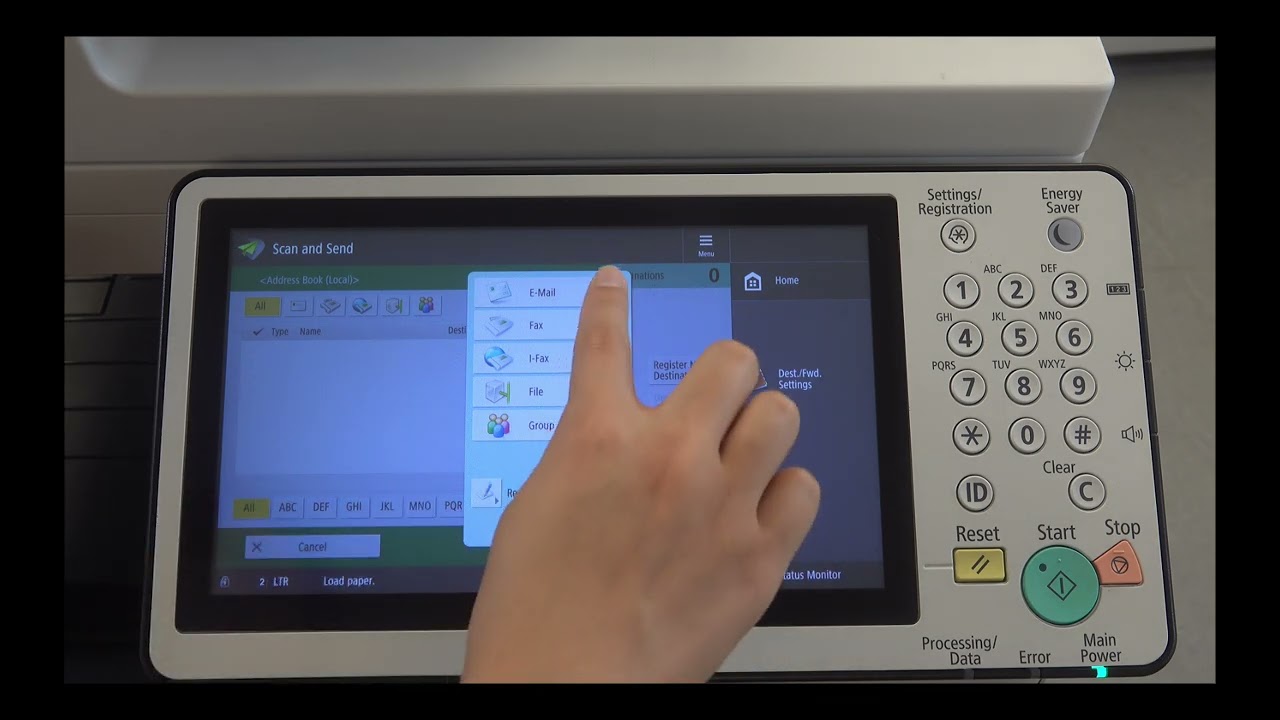 Canon Photocopier Manage Address Book