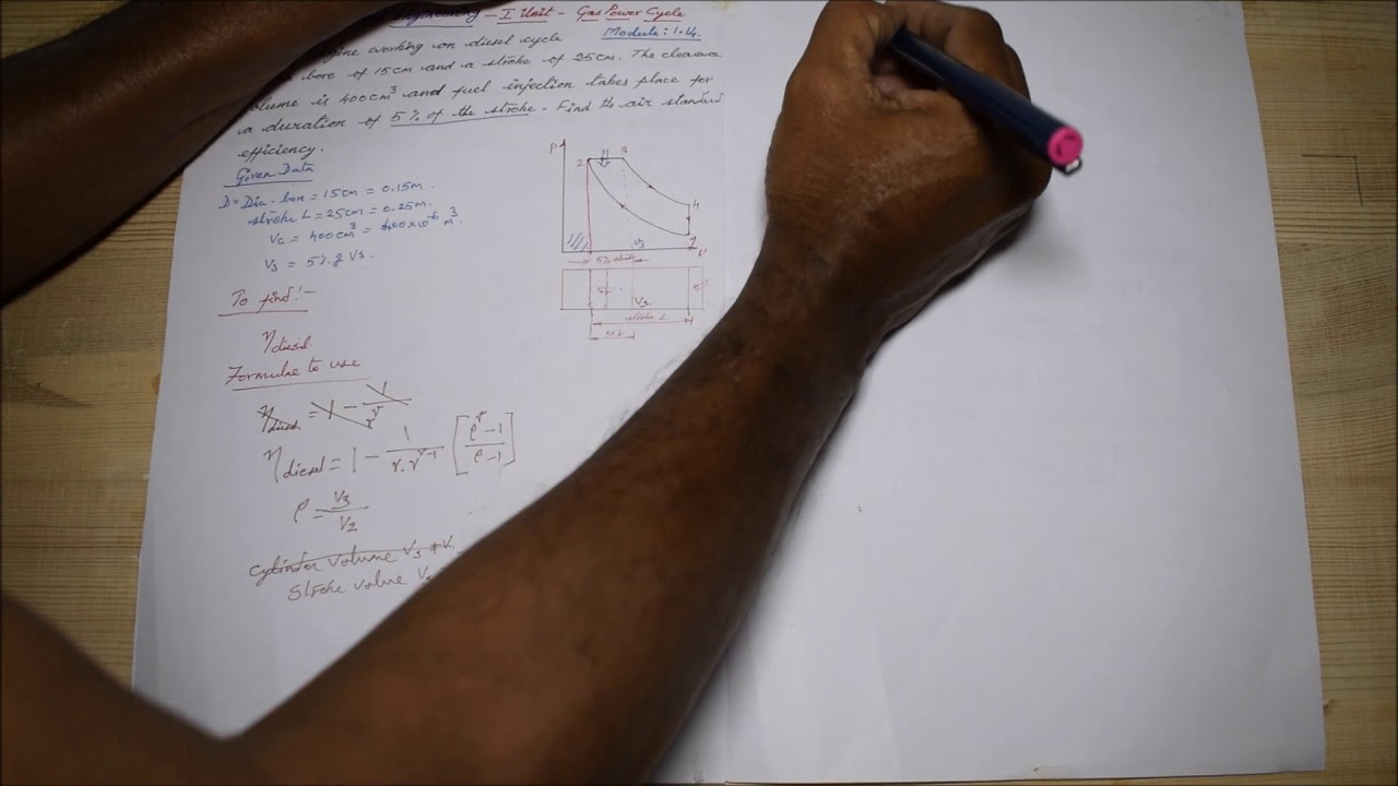 Diesel Cycle Solved Problem (no.1) - M1.14 - Thermal Engineering in Tamil