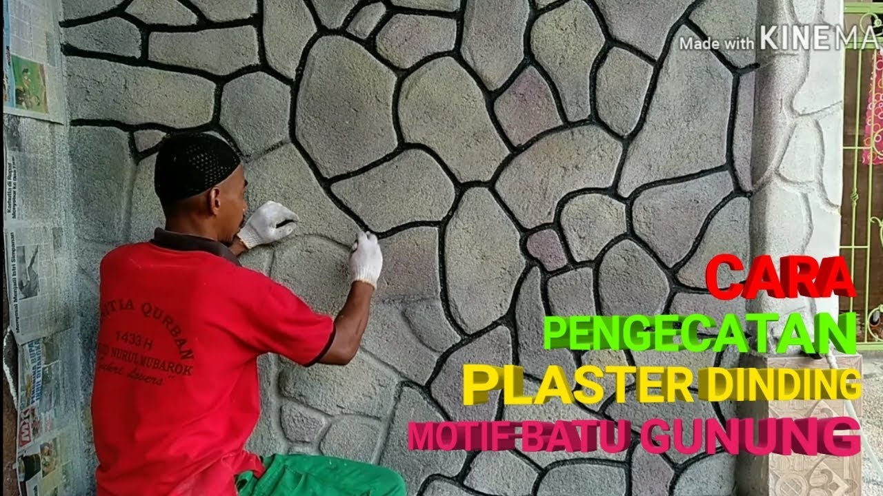 CARA MENGECAT PLASTER DINDING MOTIF BATU ALAM