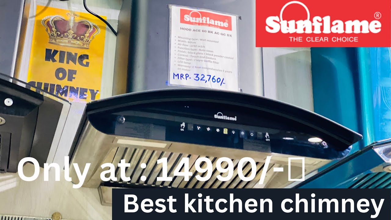 SUNFLAME BAFFLE FILTER CHIMNEY | BEST KITCHEN CHIMNEY | SUNFLAME ACE 60 BK | BALAJI ENTERPRISES |