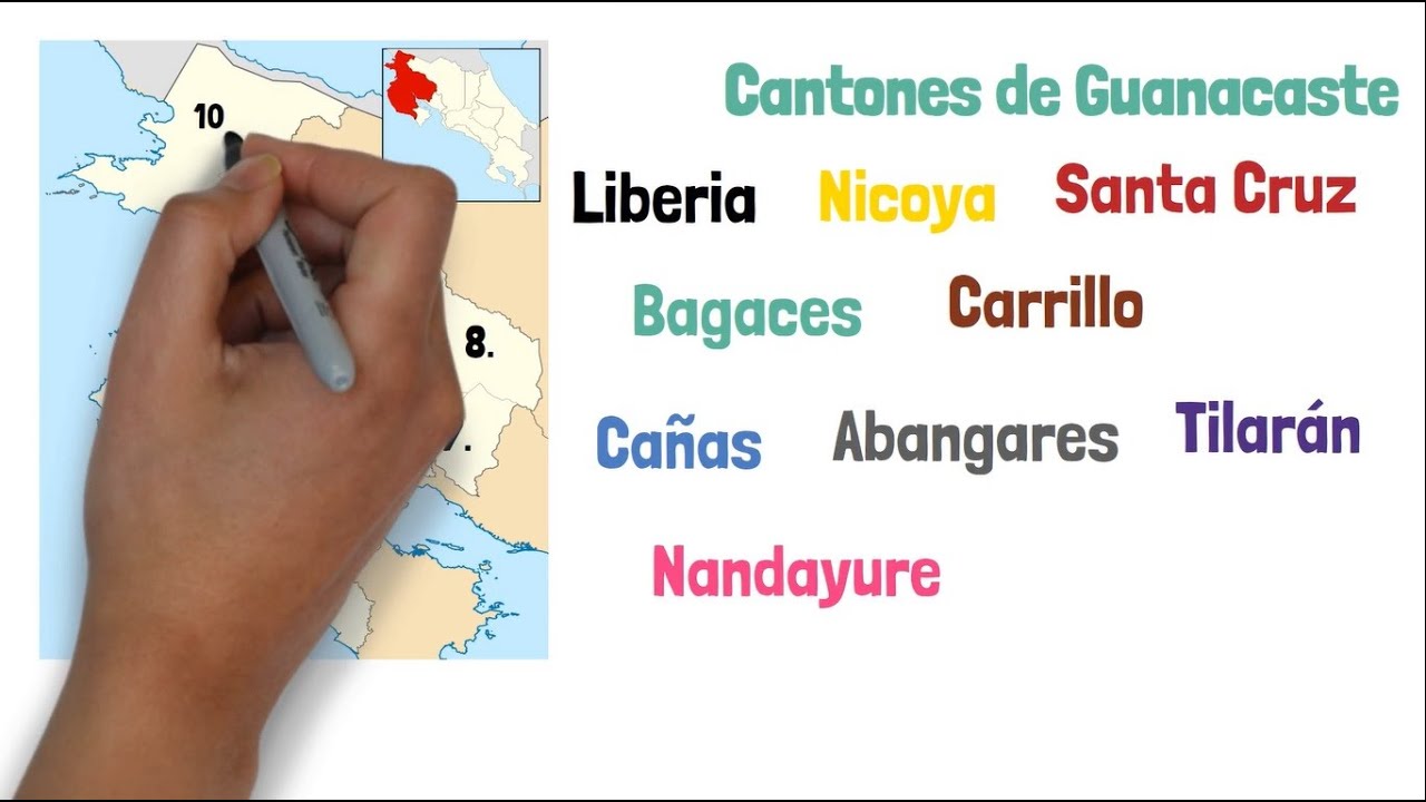 Provincias y CANTONES de Costa Rica (84 Cantones del país)