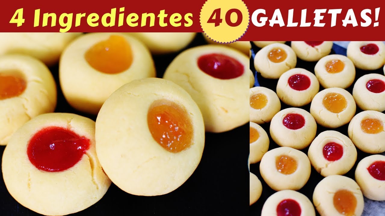 4 INGREDIENTES 40 GALLETAS MUY FÁCIL y SIN HUEVO| Dulce Hogar Recetas