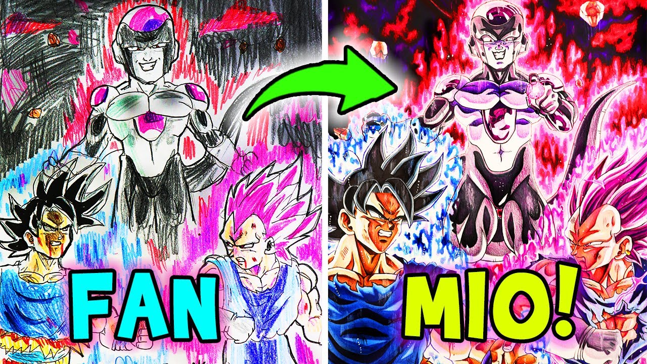 RE-DIBUJANDO DIBUJOS DE SUSCRIPTORES! #8 | BLACK FREEZER GOKÚ Y VEGETA