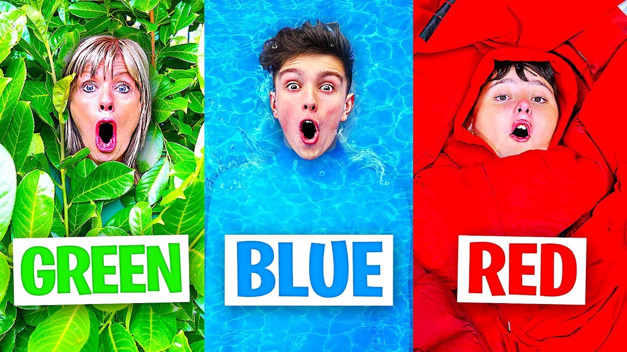 Using only ONE Color in HIDE AND SEEK! - Challenge