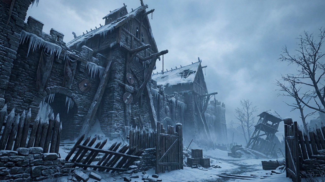 Abandoned Celtic Snow Hamlet — Medieval Fantasy Ambient Music for Sleep & Relax