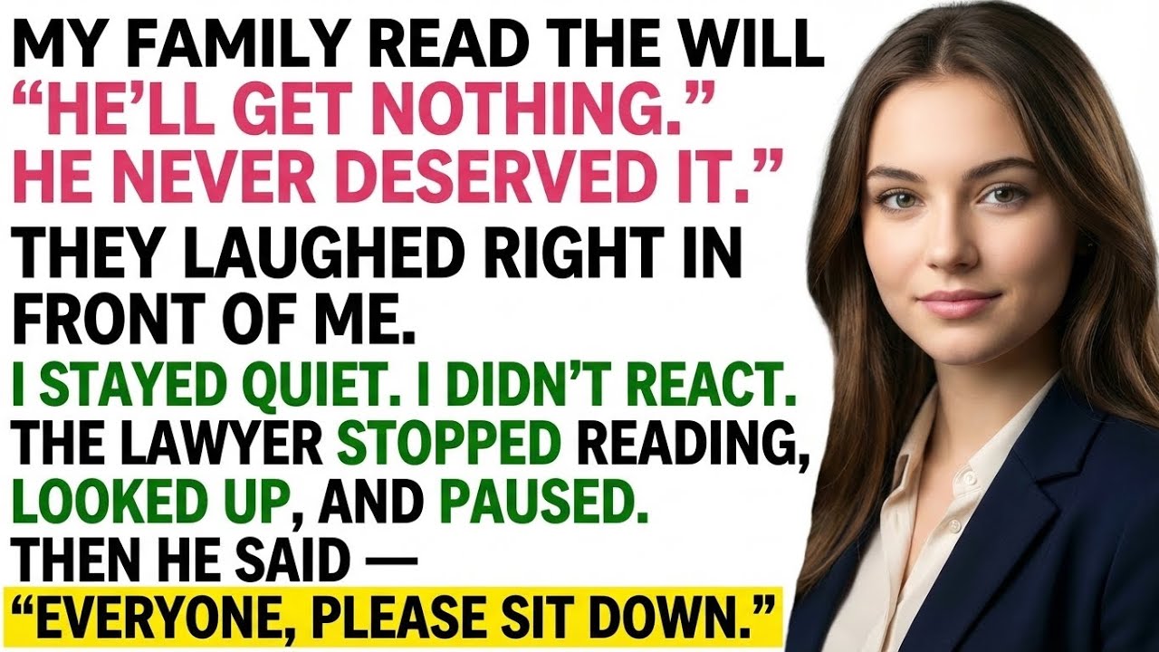 My Family Read The Will And Laughed At Me — Then The Lawyer Asked Everyone To Sit Down...