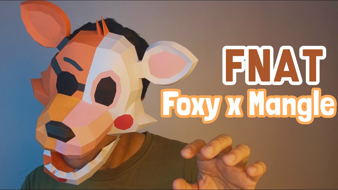 Máscara de Foxy y Mangle JUNTAS 😮 Máscara de cartulina - Momuscraft