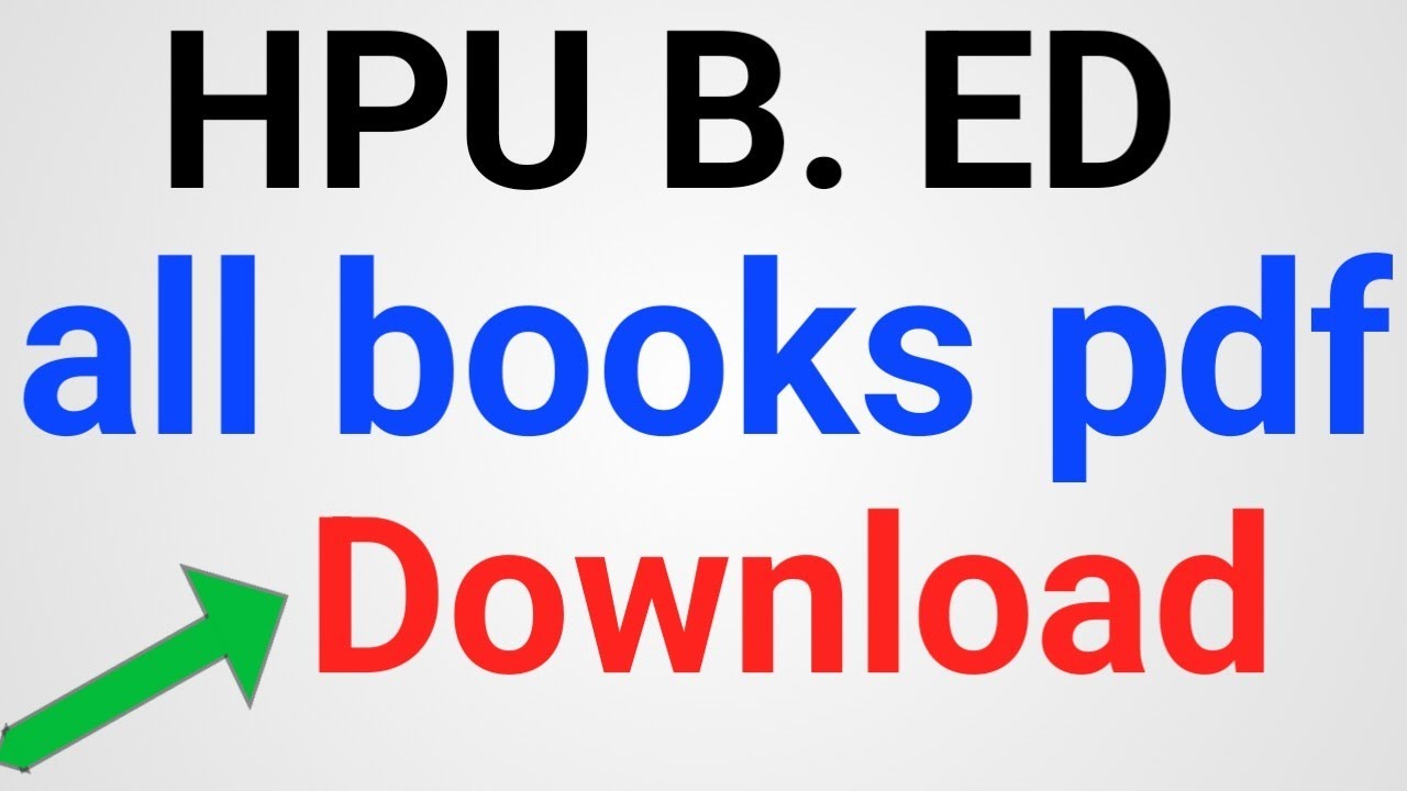 hpu b. ed books pdf download hpu b. ed book pdf