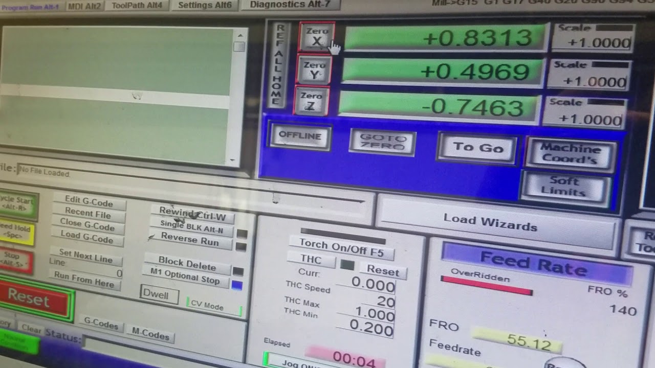 Running your first test file. Premier plasma cnc