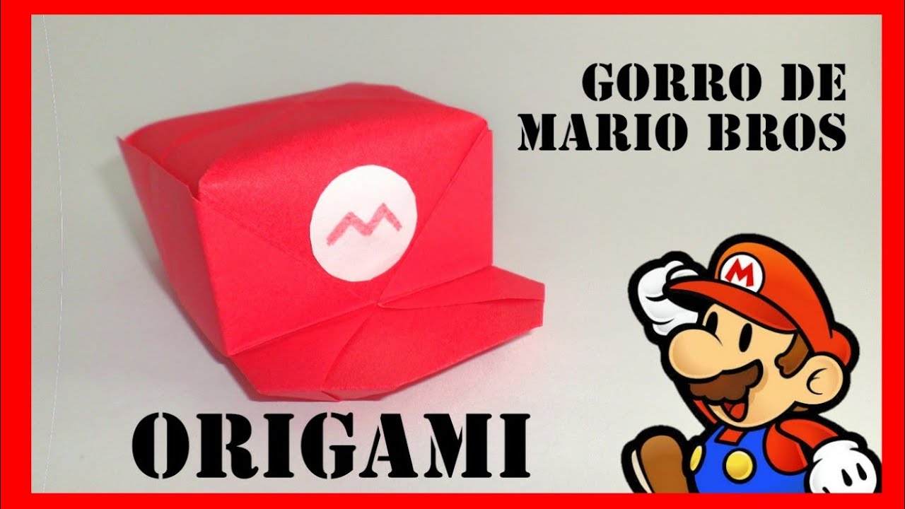 PAPER MARIO ORIGAMI: GORRO DE MARIO BROS / TUTORIAL PASO A PASO ☑