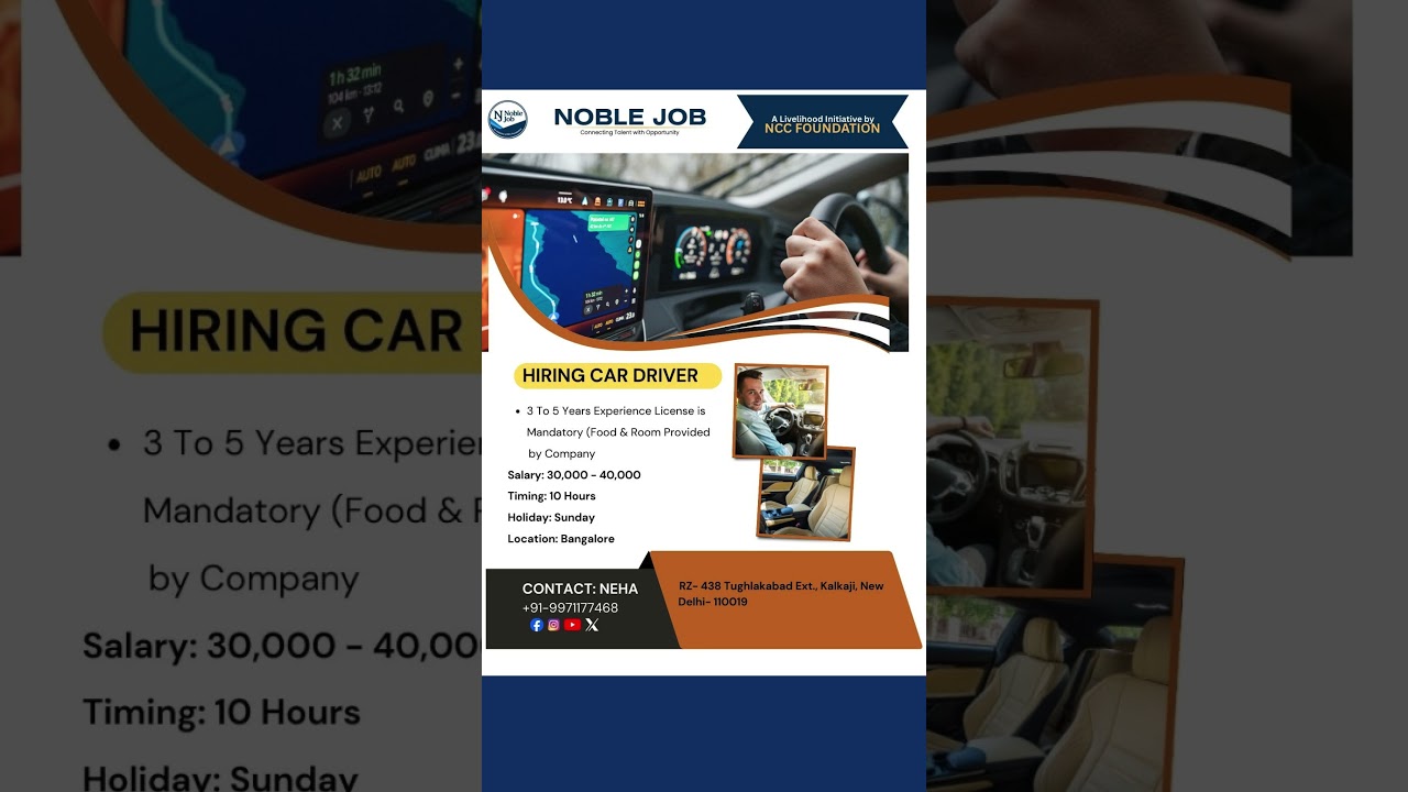 We are Hiring Car Driver