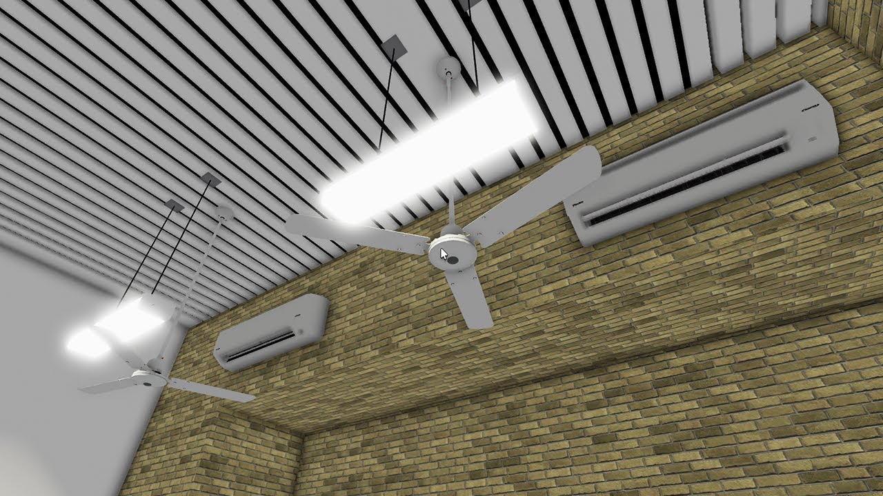 Roblox : Funny Ceiling Fan and Air Conditioner at Office and Music School