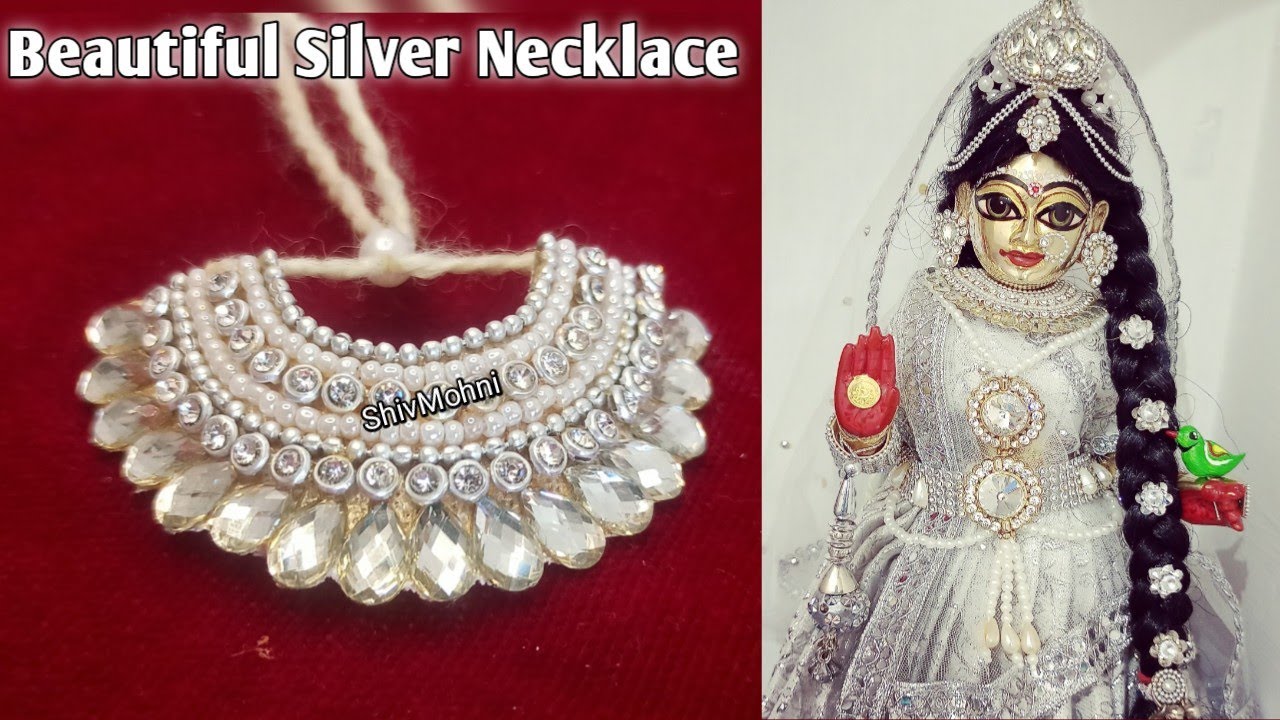 Beautiful Silver Necklace For Laddugopal,Radharani, MataRani, Thakurji/ How To Make Nacklace at Home