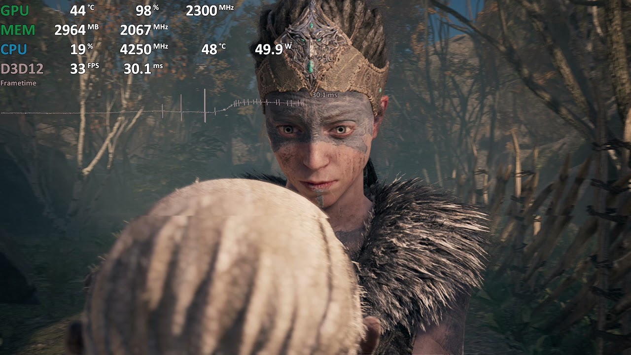 Hellblade: Senua's Sacrifice on Ryzen 3 5300G Vega 6 OC with FidelityFX & DirectX 12