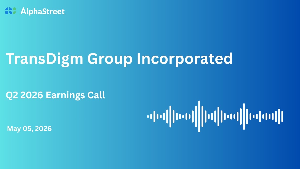 Акции TDG | Конференц-звонок TransDigm Group Inc. по финансовым результатам за 2-й квартал 2026 года