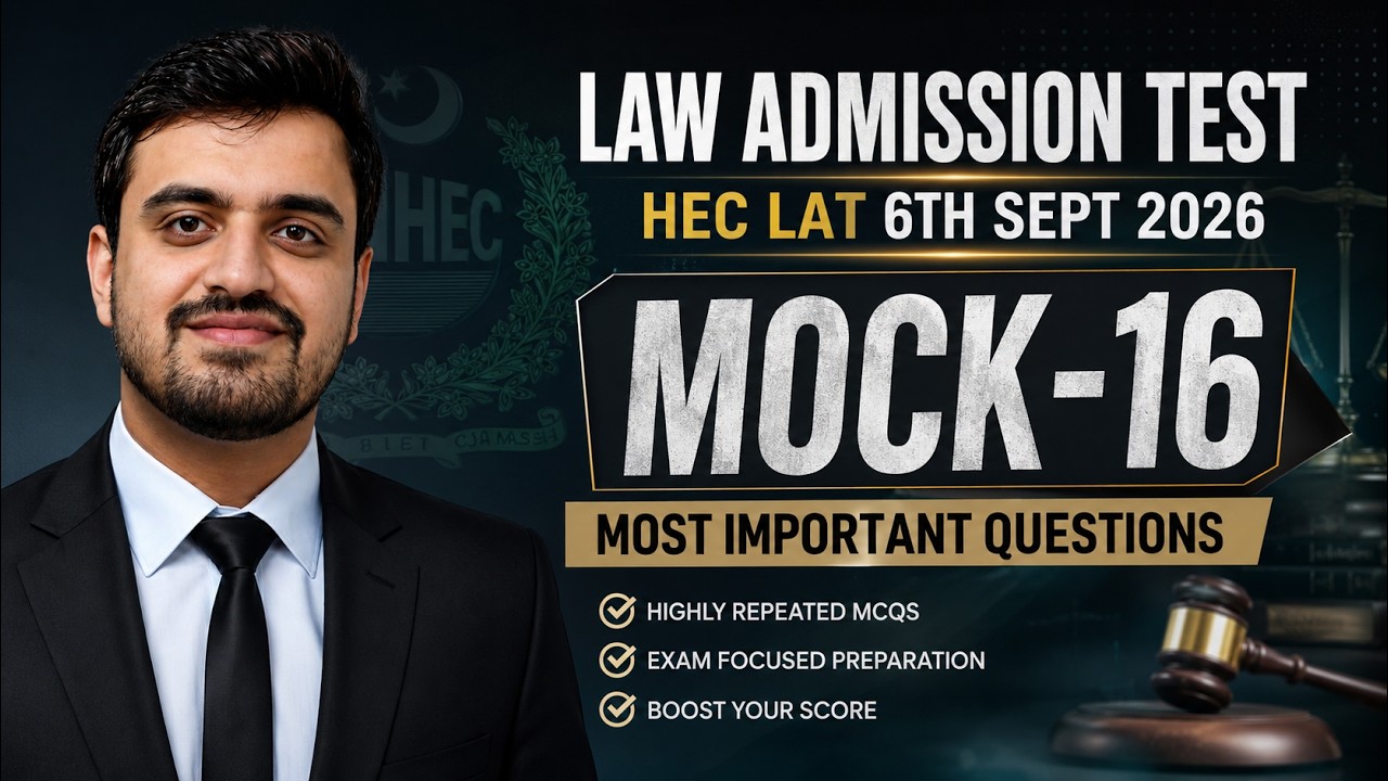 HEC LAT 6th September 2026 | Mock 16 | Most Important Questions | Law Admission Test Preparation