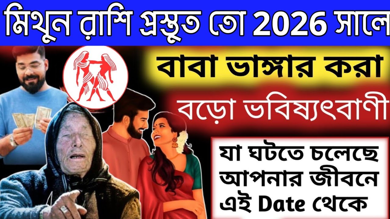 মিথুন রাশি 2026-এ বাবা ভাঙ্গার 6টি বড়ো ভবিষ্যৎবাণী!Mithun Rashi 2026|Gemini 2026