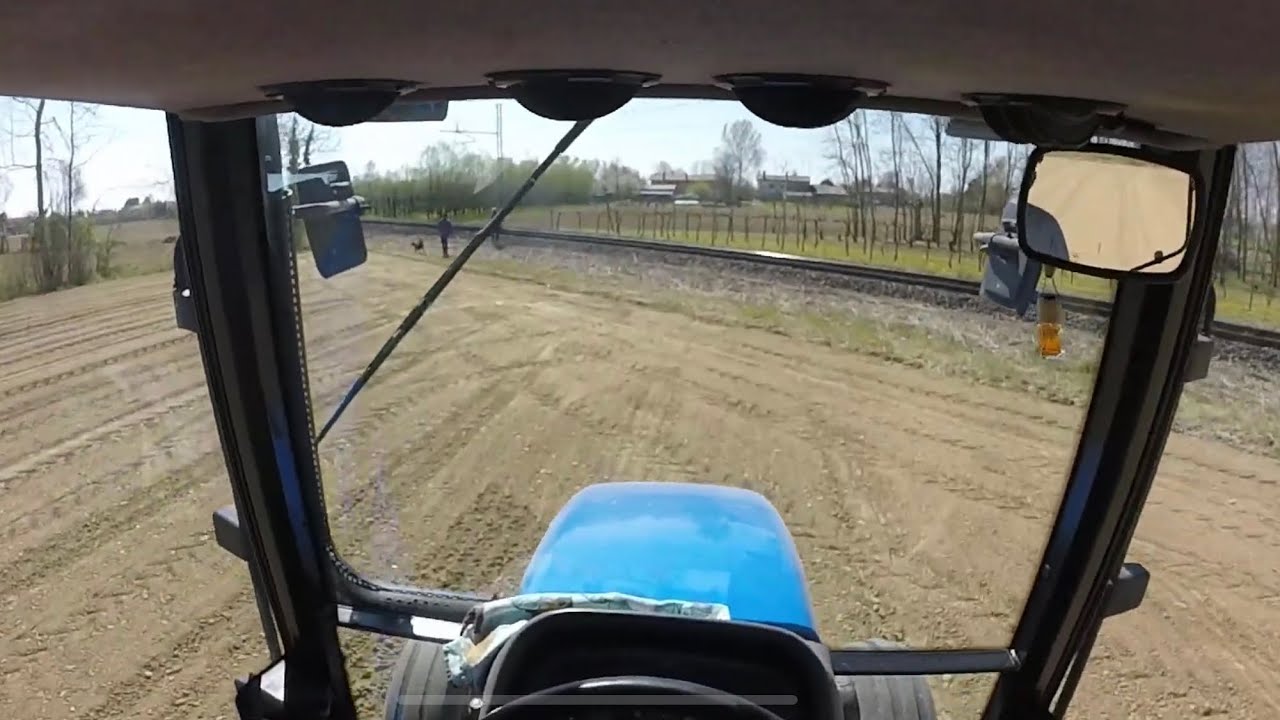 POV New Holland TL80 + Rullo Orlandi 6m - rullatura post semina - field rolling after sowing