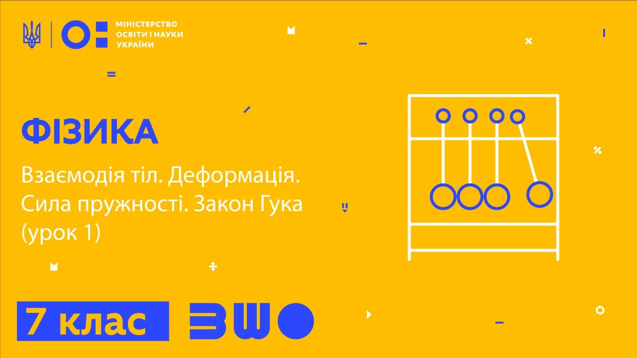 7 клас. Фізика. Взаємодія тіл. Деформація. Сила пружності. Закон Гука (урок 1)