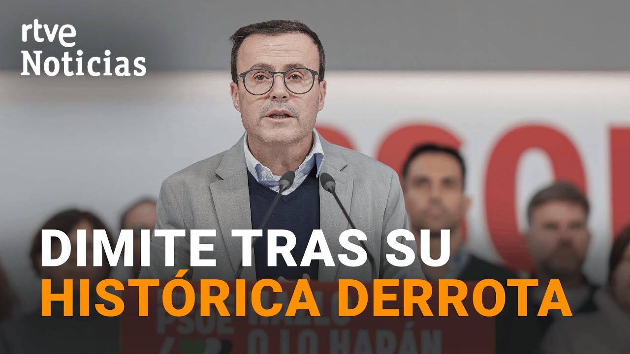 MIGUEL &Aacute;NGEL GALLARDO RENUNCIA como L&Iacute;DER del PSOE de EXTREMADURA tras su BATACAZO ELECTORAL | RTVE