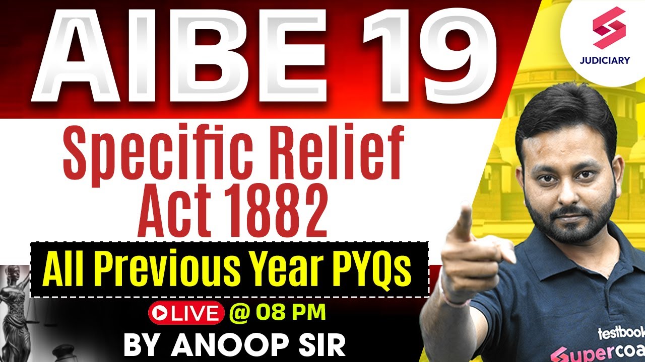 AIBE 19 Exam | Specific Relief Act, 1963 | AIBE 19 Previous Year Questions  | Anoop Sir