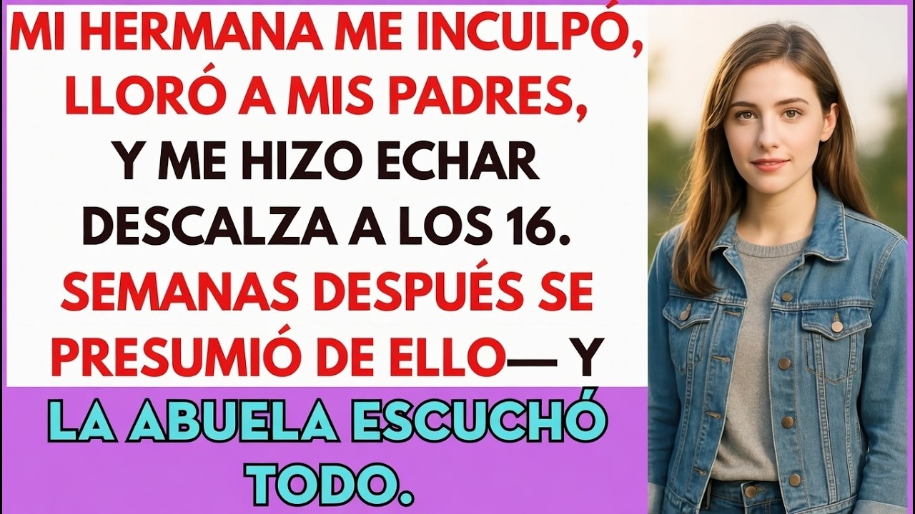 Mi hermana me culpó, lloró ante mis padres y me echaron descalza a los 16. Entonces la abuela…