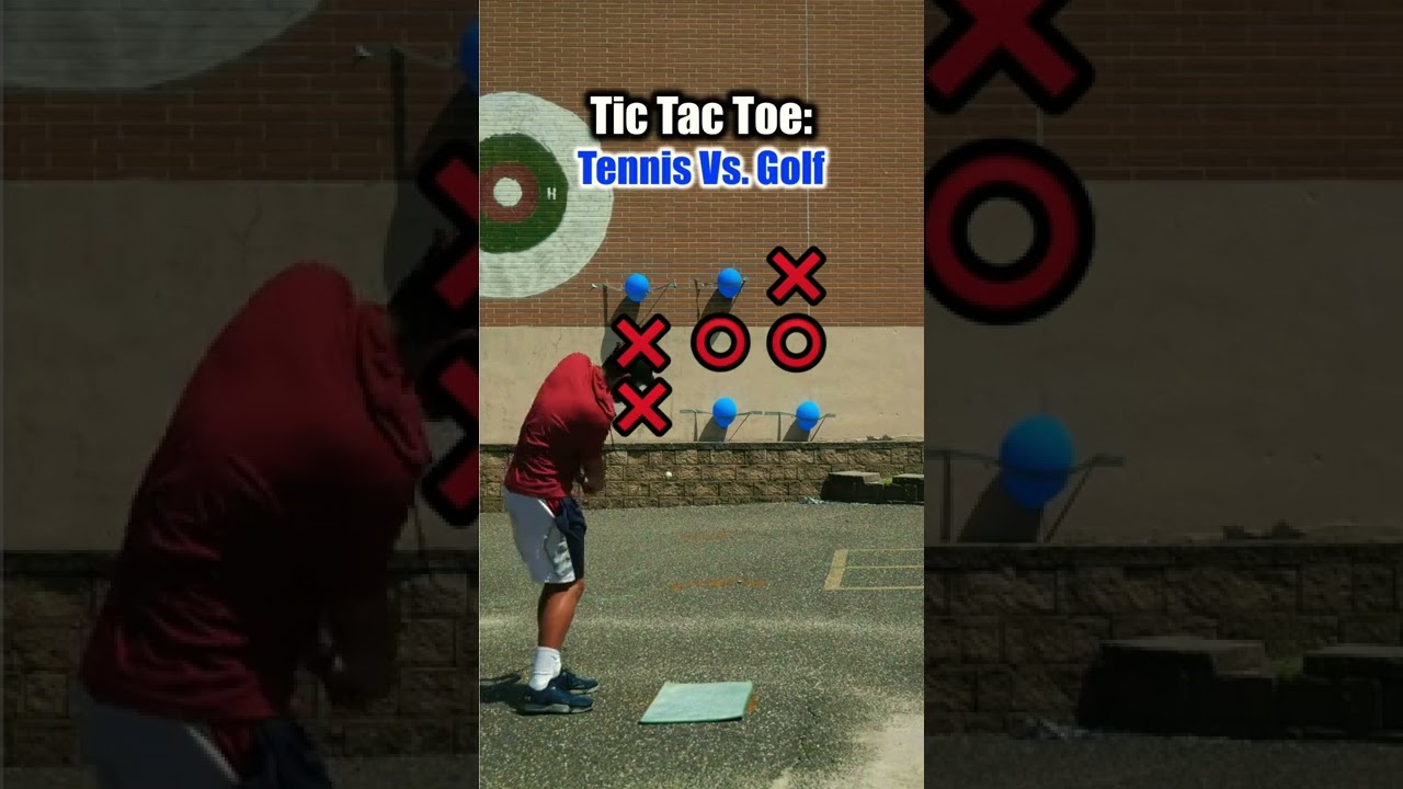 CRAZY Tennis Vs. Golf TIC TAC TOE CHALLENGE! #shorts