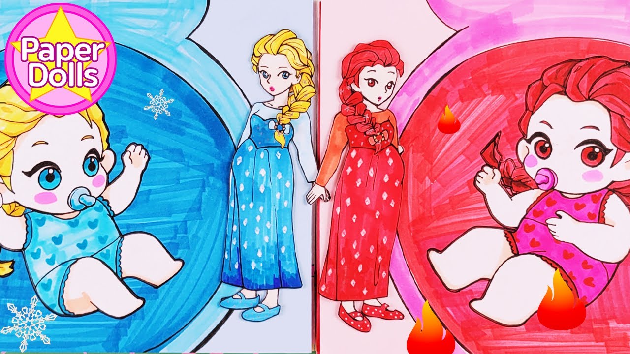DIY] Frozen❄️& Fire🔥 Elsa NEWBORN BABY CARE QUIET BOOK