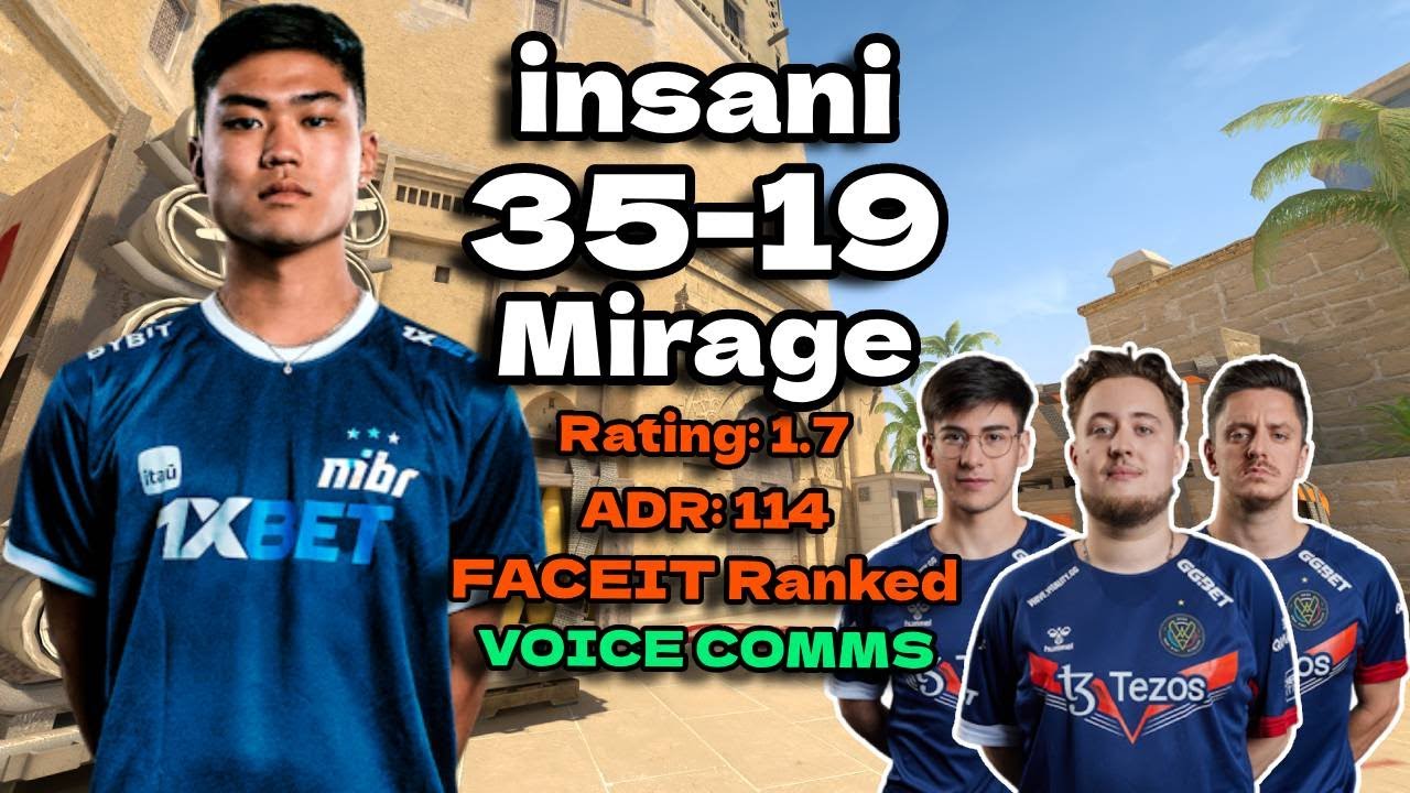 insani 35 Kills vs ZywOo,flameZ & apEX (Mirage) FACEIT Ranked July 10, 2024 | CS2 POV/DEMO