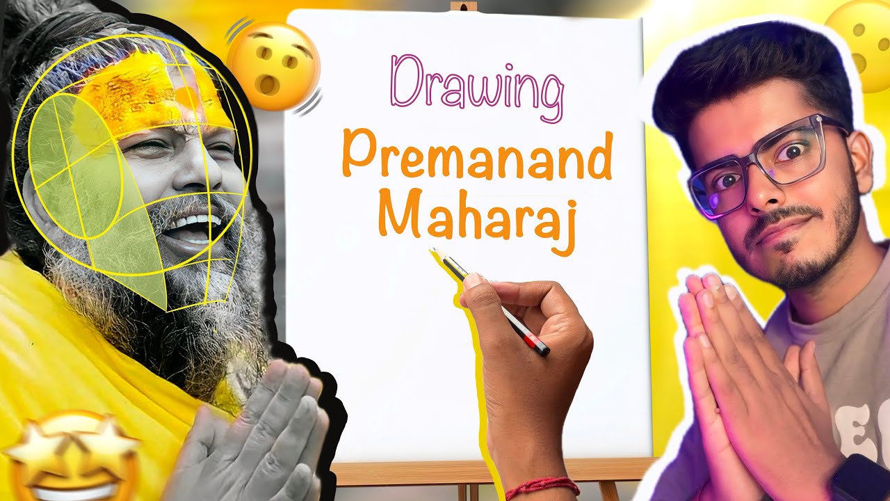 Drawing Premanand Maharaj Ji with LOOMIS METHOD // Step by Step Detail Tutorial