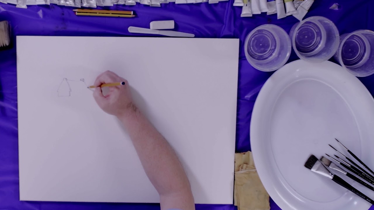 DRAWING A COTTAGE (6:13) Part1