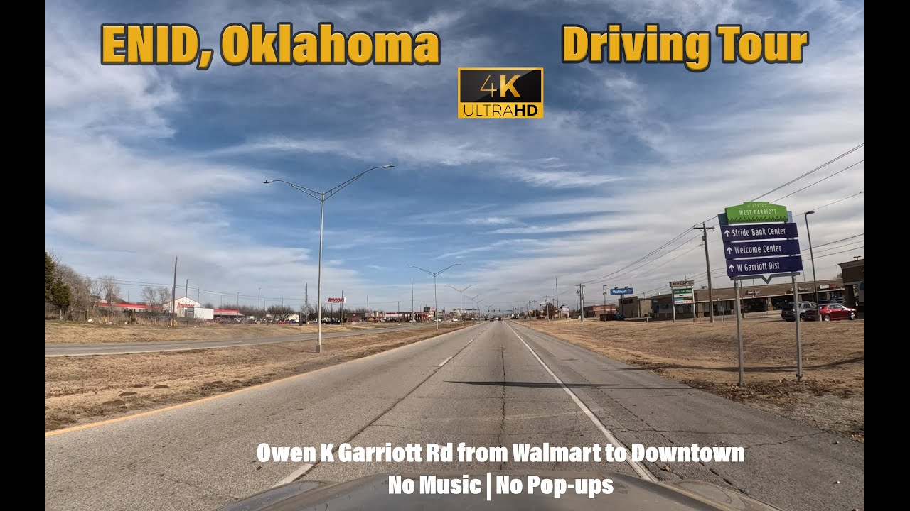 [4K DRIVE] Enid, Oklahoma From Walmart to Downtown | Oakwood Mall | The One 