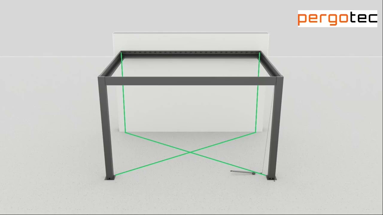 Bioklimatická pergola TAURUS 4x4m - kotvená do zdi