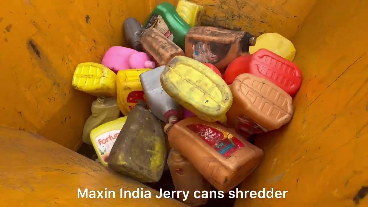 Big Jerry Cans Shredder, HDPE Plastic Shredder, Pet Bottles Shredder, #Plastic  #asmr #shreddinng