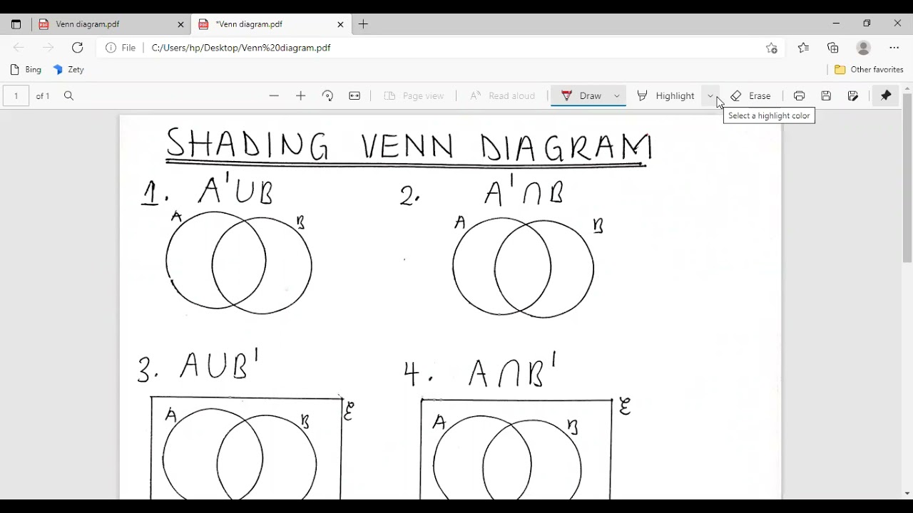 Shading Venn Diagrams