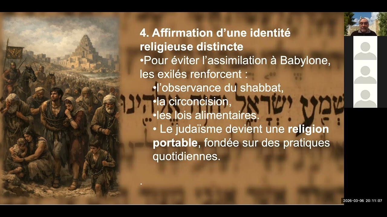 Consequences de l'Exil à Babylone & Esdras