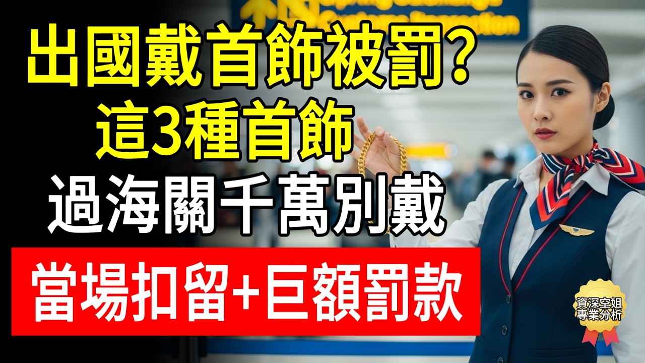 出國戴首飾被罰？這3種首飾，過海關千萬別帶！當場扣留+巨額罰款！#空姐揭秘 #睿智同行 #詠晴 #中老年旅遊 #首飾佩戴