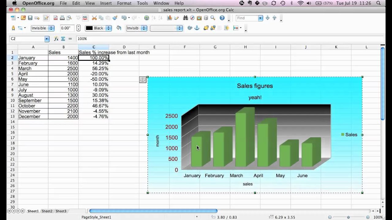 Adding data to a Chart in Open Office Calc