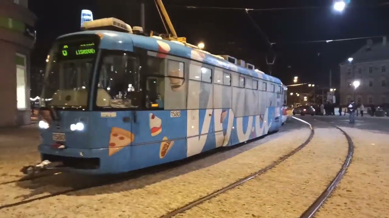 Brno tramvaje(&scaron;aliny) mezi zast&aacute;vkou Moravsk&eacute; n&aacute;měst&iacute; a Česk&aacute;