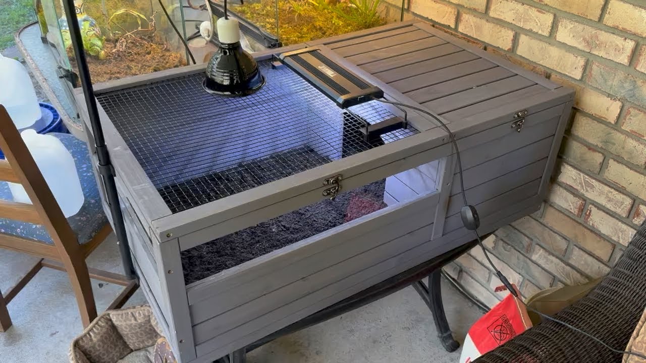 Aivituvin wooden pet hutch tortoise house upgraded weather bottom assembly build indoor outdoor herp