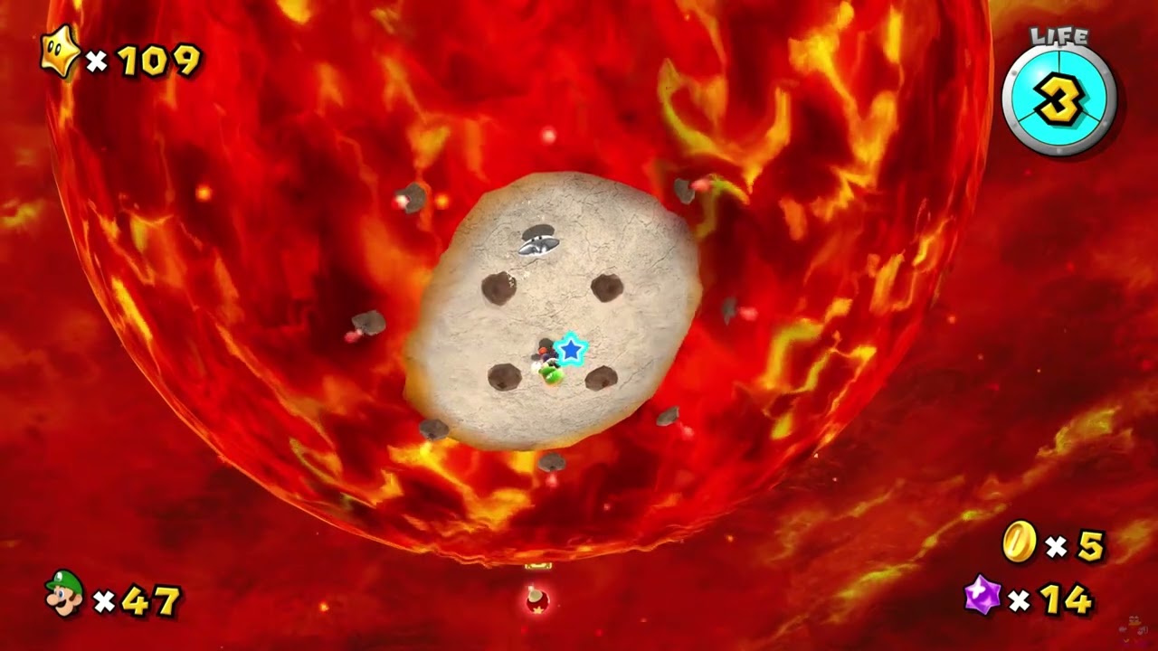 Super Luigi Galaxy (110)- Melty Molten Galaxy: Burning Tide