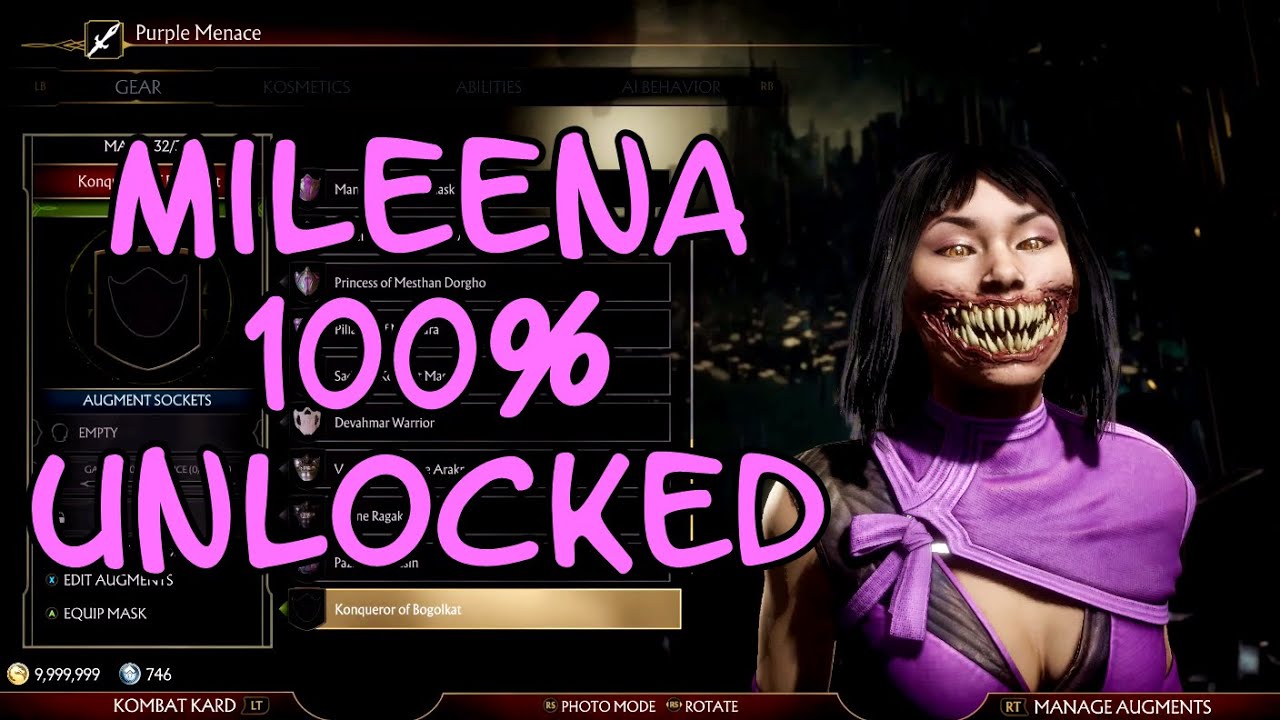 Mileena Showcase - All Gear, Skins, Cinematics & Finishers Unlocked - Mortal Kombat 11